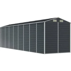 Trädgårdsskjul av galvaniserat stål - Hållbart och rymligt | Färg: Antracit | Storlek: 191x725x198 cm