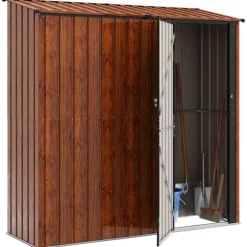 Trädgårdsskjul Brun 203,5 x 73 x 200 cm Metall