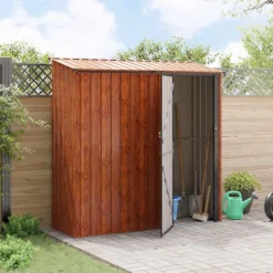 Trädgårdsskjul Brun 203,5 x 73 x 200 cm Metall