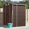 Trädgårdsskjul brun 191x130x198 cm galvaniserat stål