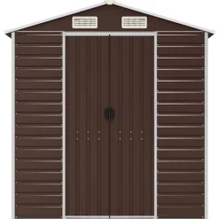 Trädgårdsskjul brun 191x130x198 cm galvaniserat stål