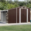 Trädgårdsskjul brun 277x279x179 cm galvaniserat stål