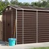 Trädgårdsskjul brun 191x895x198 cm galvaniserat stål