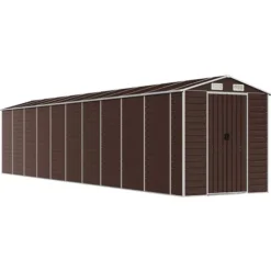 Trädgårdsskjul brun 191x895x198 cm galvaniserat stål