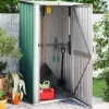 Trädgårdsskjul grön 118,5x97x209,5 cm galvaniserat stål