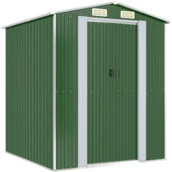 Trädgårdsskjul grön 192x191x223 cm galvaniserat stål
