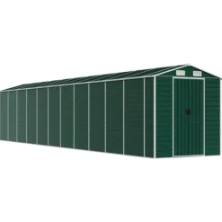 Trädgårdsskjul grön 191x980x198 cm galvaniserat stål