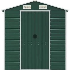 Trädgårdsskjul grön 191x980x198 cm galvaniserat stål