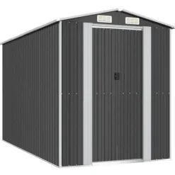 Trädgårdsskjul i antracit - Utomhusförvaring av redskap | Färg: Antracit | Storlek: 192x357x223 cm