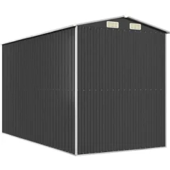 Trädgårdsskjul i antracit - Utomhusförvaring av redskap | Färg: Antracit | Storlek: 192x357x223 cm