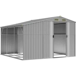 Trädgårdsskjul i galvaniserat stål - Förvaring av verktyg | Färg: Grå | Storlek: 277x279x179 cm