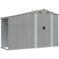 Trädgårdsskjul i galvaniserat stål - Förvaring av verktyg | Färg: Grå | Storlek: 277x279x179 cm
