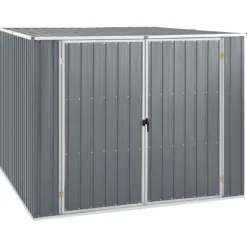 Trädgårdsskjul i galvaniserat stål - Förvaringslösning för verktyg | Färg: Grå | Storlek: 195x198x159 cm