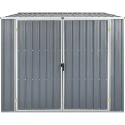 Trädgårdsskjul i galvaniserat stål - Förvaringslösning för verktyg | Färg: Grå | Storlek: 195x198x159 cm