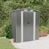 Trädgårdsskjul i galvaniserat stål - Utomhusförvaring för redskap | Färg: Ljusgrå | Storlek: 192x108x223 cm