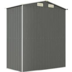 Trädgårdsskjul i galvaniserat stål - Utomhusförvaring för redskap | Färg: Ljusgrå | Storlek: 192x108x223 cm