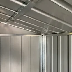 Trädgårdsskjul i galvaniserat stål - Ljusbrun för utomhusförvaring | Storlek: 191x89.5x198 cm