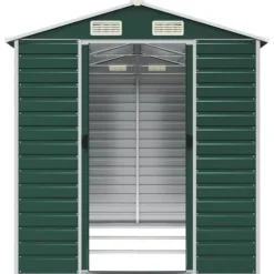 Trädgårdsskjul i galvaniserat stål - Utomhusförvaring | Färg: Grön | Storlek: 191x300x198 cm