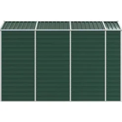 Trädgårdsskjul i galvaniserat stål - Utomhusförvaring | Färg: Grön | Storlek: 191x300x198 cm
