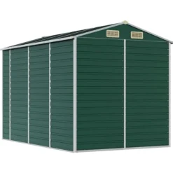 Trädgårdsskjul i galvaniserat stål - Utomhusförvaring | Färg: Grön | Storlek: 191x300x198 cm