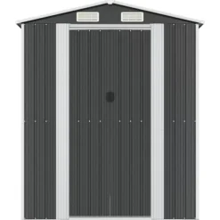 Trädgårdsskjul i galvaniserat stål - Utomhusförvaring | Färg: Antracit | Storlek: 192x191x223 cm