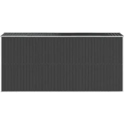 Trädgårdsskjul i galvaniserat stål - Rymlig förvaring för redskap | Färg: Antracit | Storlek: 192x440x223 cm