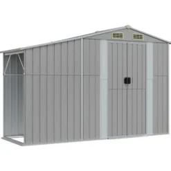 Trädgårdsskjul i galvaniserat stål - Robust för utomhusförvaring | Färg: Grå | Storlek: 277x365,5x179 cm