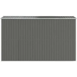 Trädgårdsskjul i galvaniserat stål - Rymlig förvaring för redskap | Färg: Ljusgrå | Storlek: 192x357x223 cm