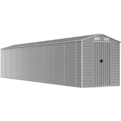 Trädgårdsskjul i galvaniserat stål - Långvarig utomhusförvaring | Färg: Ljusgrå | Storlek: 191x89,5x198 cm