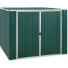 Trädgårdsskjul i galvaniserat stål - Förvaring för trädgårdsredskap | Färg: Grön | Storlek: 195x198x159 cm