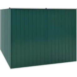 Trädgårdsskjul i galvaniserat stål - Förvaring för trädgårdsredskap | Färg: Grön | Storlek: 195x198x159 cm