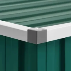 Trädgårdsskjul i galvaniserat stål - Förvaring för trädgårdsredskap | Färg: Grön | Storlek: 195x198x159 cm