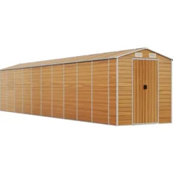 Trädgårdsskjul ljusbrun 191x895x198 cm galvaniserat stål