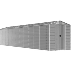 Trädgårdsskjul ljusgrå 191x980x198 cm galvaniserat stål