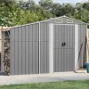 Trädgårdsskjul med ventilering - Robust förvaring i galvaniserat stål | Färg: Grå | Storlek: 277x93x179 cm