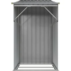 Trädgårdsskjul med ventilering - Robust förvaring i galvaniserat stål | Färg: Grå | Storlek: 277x93x179 cm
