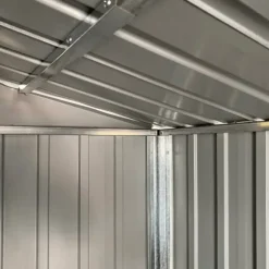 Trädgårdsskjul med ventilering - Robust förvaring i galvaniserat stål | Färg: Grå | Storlek: 277x93x179 cm