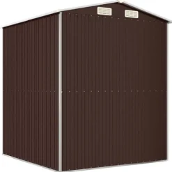Trädgårdsskjul mörkbrun 192x191x223 cm galvaniserat stål - Trädgårdsbod - Trädgårdsboder - Home & Living