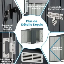 Trädgårdsskjul, 235x117x185 cm, Mörkgrå