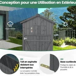 Trädgårdsskåp, 75x50x180,5 cm, Grå