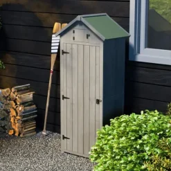 Trädgårdsskåp, 77x54,2x179 cm, Grågrön