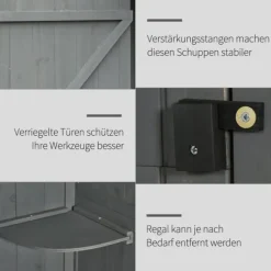 Trädgårdsskåp, 77x54,2x179 cm, Grågrön