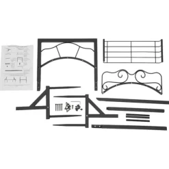 Trädgårdsslanghållare - Fristående slangställ - Järn - Med jordspett - Belastning 22,68 kg - Mått 38×18×86 cm - Totalhöjd 106 cm - Svart