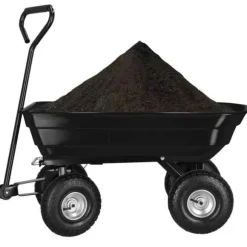 Trädgårdssläp - Springos® - 75L - 250 kg - 4 hjul - Tipping-funktion