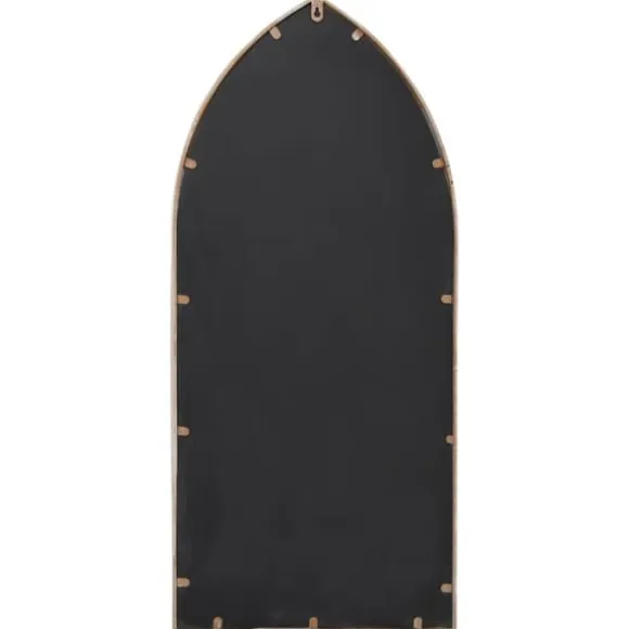 Trädgårdsspegel i järn med rosteffekt - Antik design för utomhusbruk | Storlek: 100x45 cm | Färg: Sand