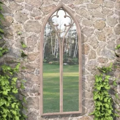 Trädgårdsspegel sand 70x30 cm järn för utomhusbruk