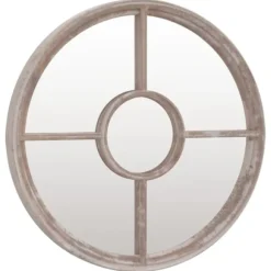 Trädgårdsspegel sandfärgad 40x4 cm rund järn för utomhusbruk