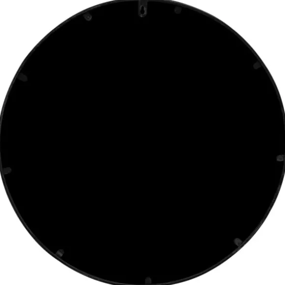 Trädgårdsspegel svart 60x3 cm rund järn för utomhusbruk