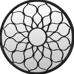 Trädgårdsspegel svart 40x3 cm rund järn för utomhusbruk