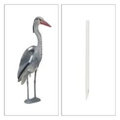 Trädgårdsstaty, Häger, 73,5x12,5x44,5 cm, Grå